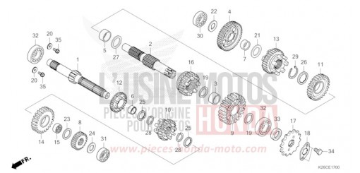 BOITE DE VITESSES MSX125AR de 2024